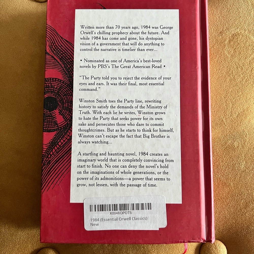 1984 by George Orwell Red Hardcover - Picture 2 of 3